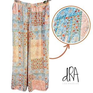 Anthropologie dRA Floral Printed Boho Wide Leg Pants Palazzo | Sz L